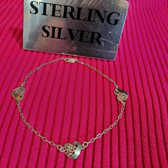 Sterling Silver Anklet .925 Fine Silver From Mexico - Picture 4 of 5
